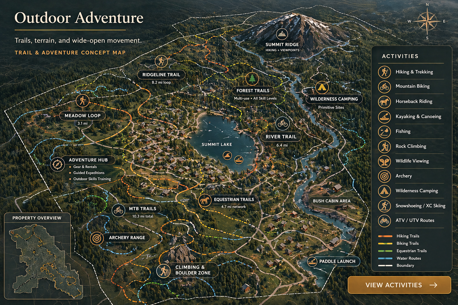Trail and adventure concept map